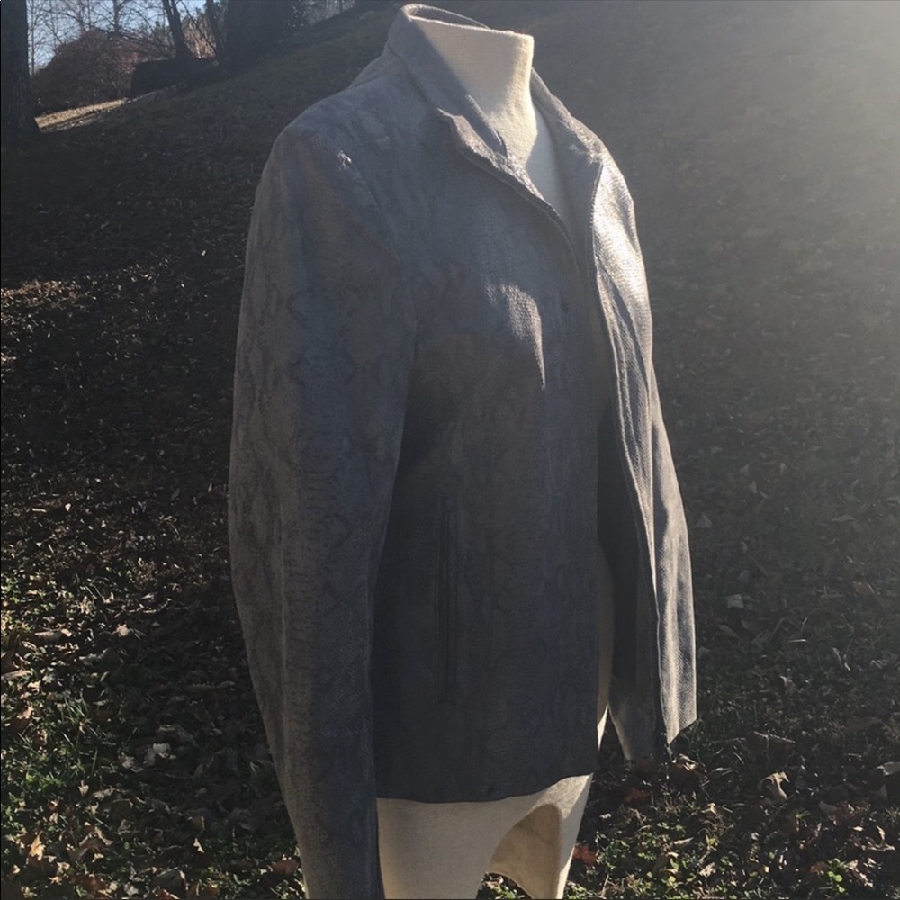 Brandon Thomas Python 🐍 print leather jacket - Picture 6 of 8